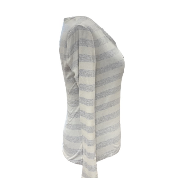 Tommy Hilfiger White & Grey Striped Long Sleeve Vintage Shirt - Picture 4 of 6